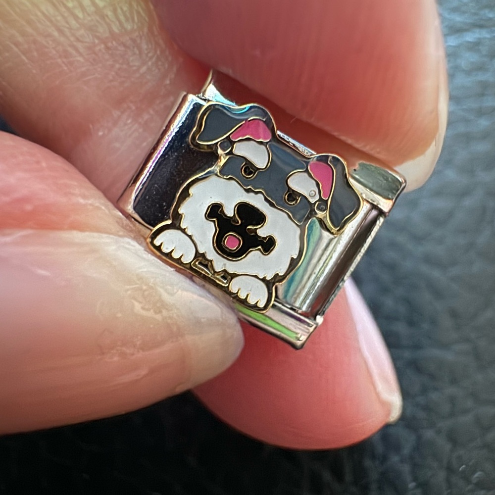 Miniature Sheepdog Dog Italian Charm Link